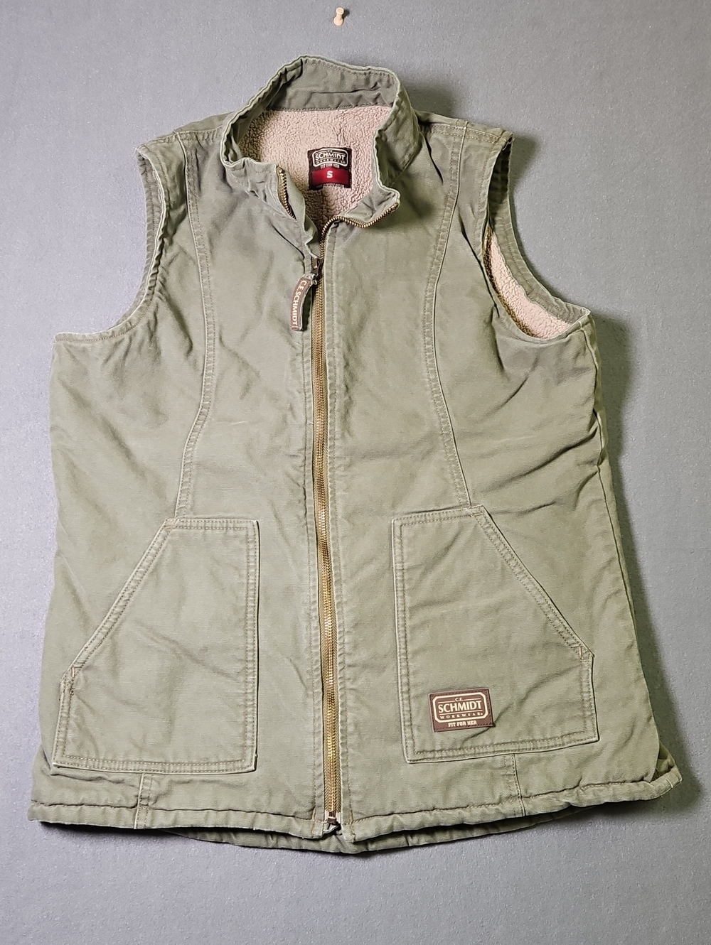 Olive Green C.E. Schmidt Workwear "Fit for Her" Canvas Utility Vest